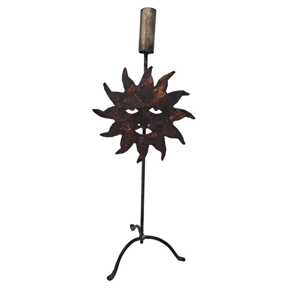 Vintage Y2K Celestial Sun Candle Stick Iron Whimsygoth 18 in Goth Boho